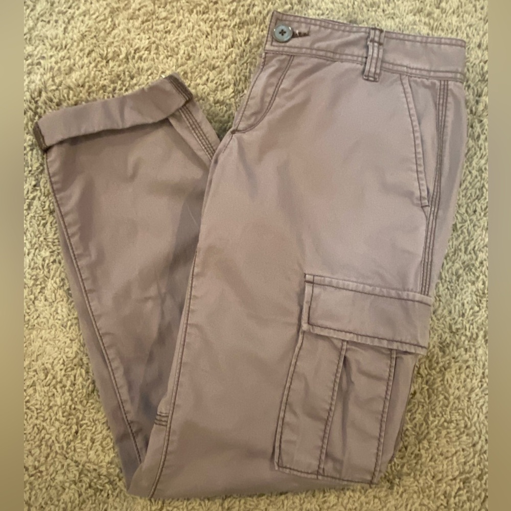 💜🤎Loft • purple/brownish pants • 2P • EUC